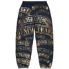 ADG-sweatpants met bannerprint, marineblauw