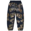 ADG-sweatpants met bannerprint, marineblauw