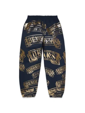 ADG-sweatpants met bannerprint, marineblauw