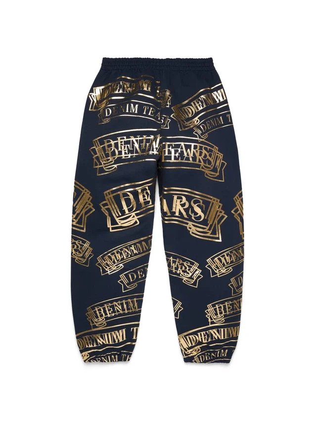 ADG-sweatpants met bannerprint, marineblauw