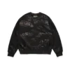 ADG T-shirt met bannerprint, ronde hals, zwart