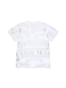 ADG T-shirt met bannerprint, wit