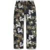 Baggy bloemenprint Denim broek met selvedge