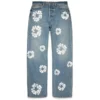Baggy Cotton Wreath-Denim broek, lichte wassing