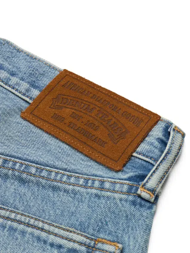 Baggy Cotton Wreath-Denim broek, lichte wassing