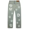 Baggy Denim pant met Cotton Wreath en studs, ‘Dirty Wash’