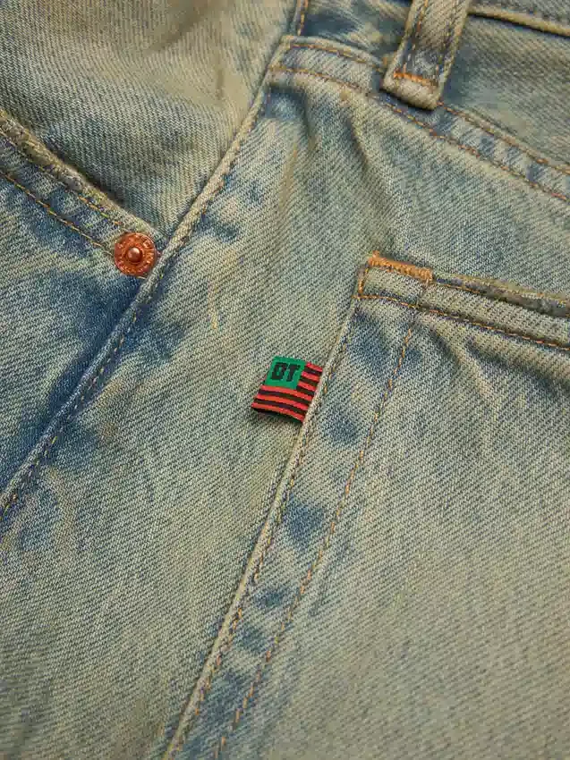 Baggy Denim spijkerbroek, vuile was