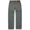 Baggy Jacquard Wreath-Denim-broek