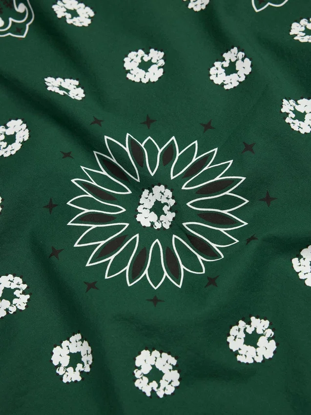 Bandana met Cotton Wreath en paisleypatroon, groen