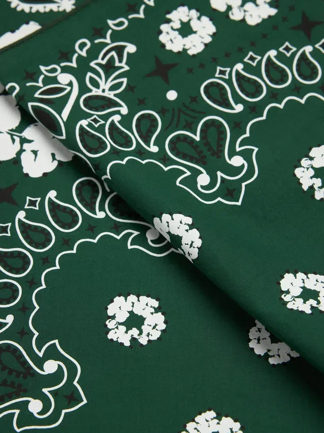 Bandana met Cotton Wreath en paisleypatroon, groen