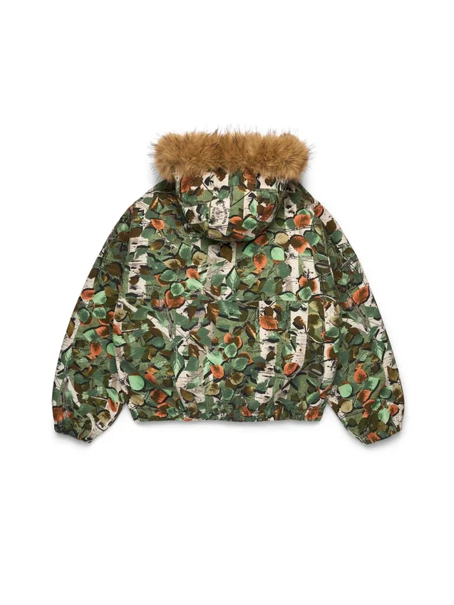 Birch Camo-werkjas met capuchon, groen camouflage