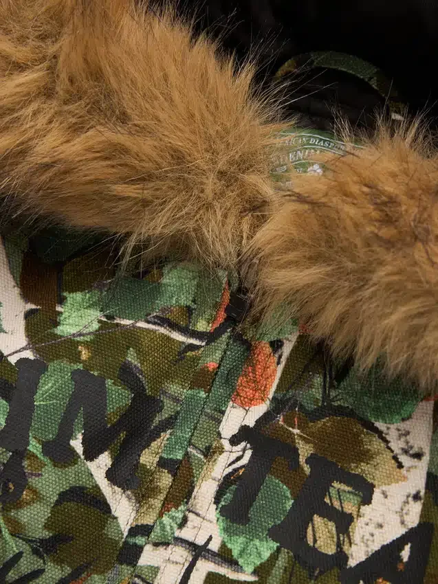 Birch Camo-werkjas met capuchon, groen camouflage