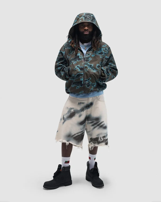 Cloud Camo-shelljack met getapete naden