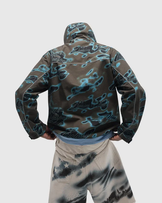 Cloud Camo-shelljack met getapete naden