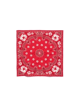 Cotton Wreath bandana met paisley-motief en krans, rood