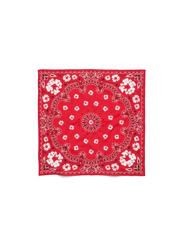 Cotton Wreath bandana met paisley-motief en krans, rood