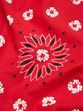 Cotton Wreath bandana met paisley-motief en krans, rood