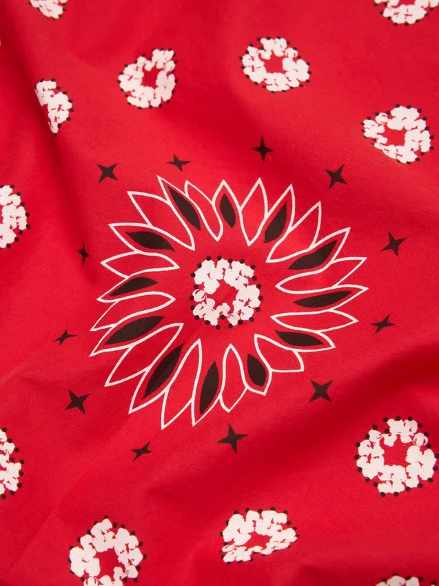 Cotton Wreath bandana met paisley-motief en krans, rood