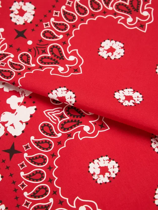 Cotton Wreath bandana met paisley-motief en krans, rood
