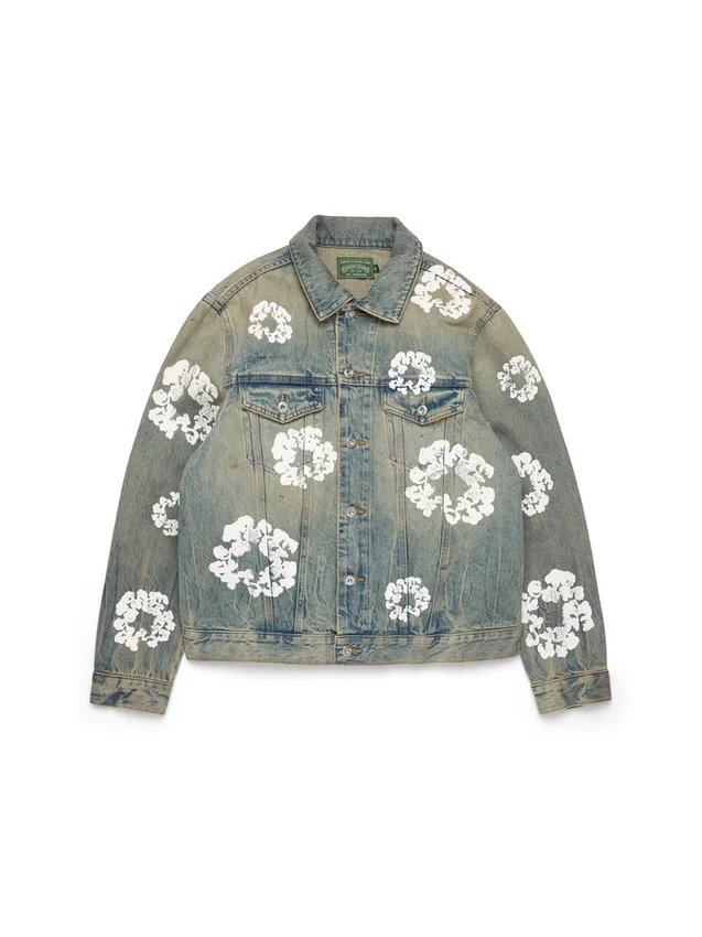 Cotton Wreath-Denim-jasje, ‘Dirty Wash’