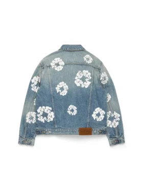 Cotton Wreath-Denim-spijkerjasje, lichte wassing