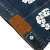 Cotton Wreath denimjas met kransmotief, donkere wassing