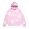Cotton Wreath Hoodie in poederroze