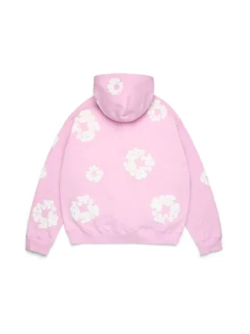Cotton Wreath Hoodie in poederroze