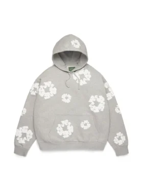 Cotton Wreath Hoodie met kransmotief, grijs