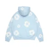Cotton Wreath Hoodie met kransmotief, poederblauw