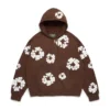 Cotton Wreath Hoodie met rits, donkerbruin