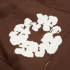 Cotton Wreath Hoodie met rits, donkerbruin