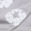 Cotton Wreath Hoodie met rits en katoenen kransmotief, grijs
