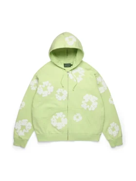 Cotton Wreath Hoodie met rits, mint