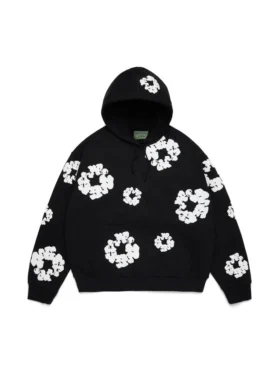 Cotton Wreath Hoodie, zwart