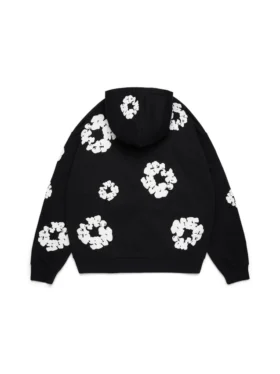 Cotton Wreath Hoodie, zwart