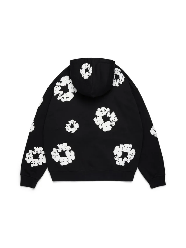 Cotton Wreath Hoodie, zwart