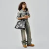 Cotton Wreath leren tas, groot