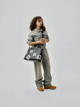 Cotton Wreath leren tas, groot