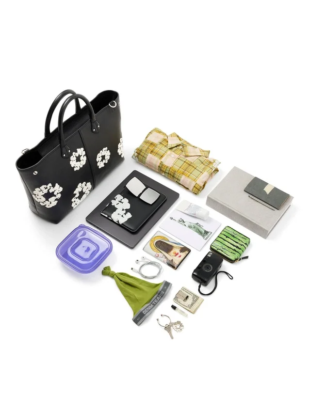Cotton Wreath leren tas, groot