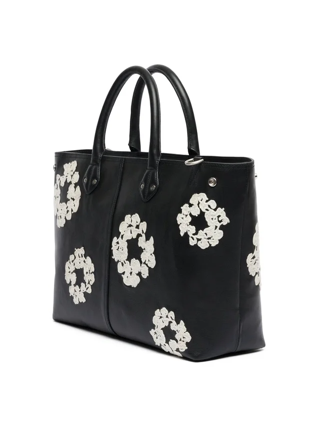 Cotton Wreath leren tas, groot