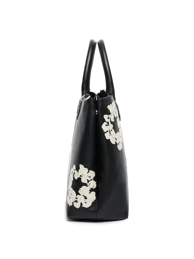 Cotton Wreath leren tas, groot