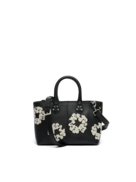 Cotton Wreath-leren tas, klein