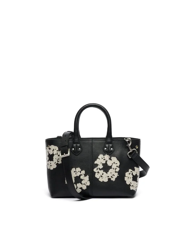 Cotton Wreath-leren tas, klein