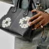 Cotton Wreath-leren tas, klein