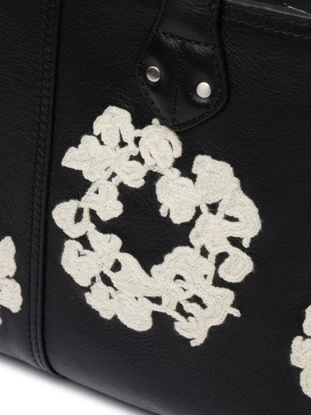 Cotton Wreath-leren tas, klein