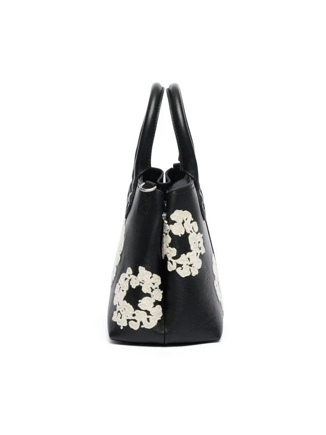 Cotton Wreath-leren tas, klein