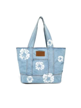Cotton Wreath lichtgewassen Denim shoppers