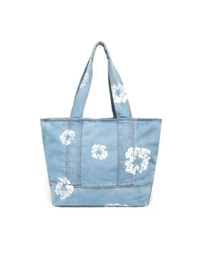 Cotton Wreath lichtgewassen Denim shoppers
