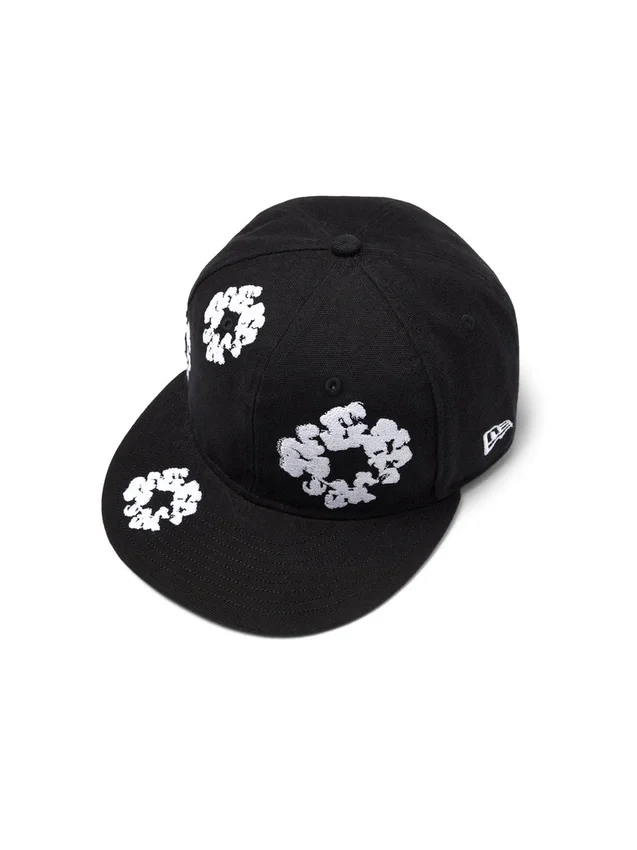 Cotton Wreath New Era 59FIFTY canvas fitted pet zwart